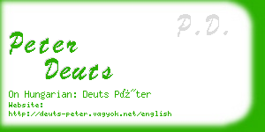 peter deuts business card